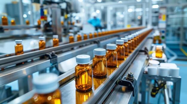 ai-generated-medical-vials-production-line-in-a-pharmaceutical-factory-free-photo